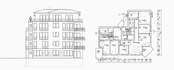 Neubau von 8 Eigentumswohnungen, Akazienallee 33.