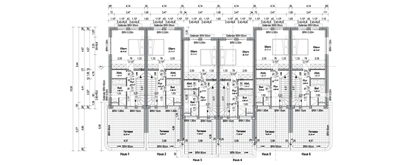 Neubau 6 Townhäuser (RH), Grundriss.
