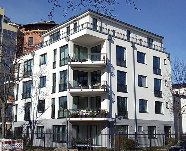 Neubau von 8 Eigentumswohnungen, Akazienallee 33.