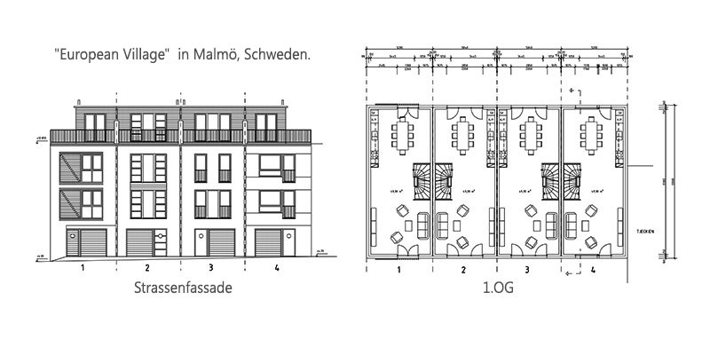 Ansichten European Village, Malmö, Schweden